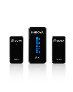 BOYA Ultracompact 2.4GHz Dual-Channel Wireless Microphone System (2x TX 1x RX)