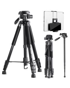 K&F Concept 69.7" Portable Compact Tripod with Phone/Pad Mount (Black)