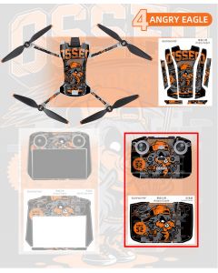 Sunnylife Skin Sticker for Mini 3 (Drone+RC-N1 Remote) Angry Eagle