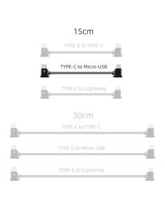 Sunnylife 1Pcs 15cm TYPE-C to Micro-USB Data Cable